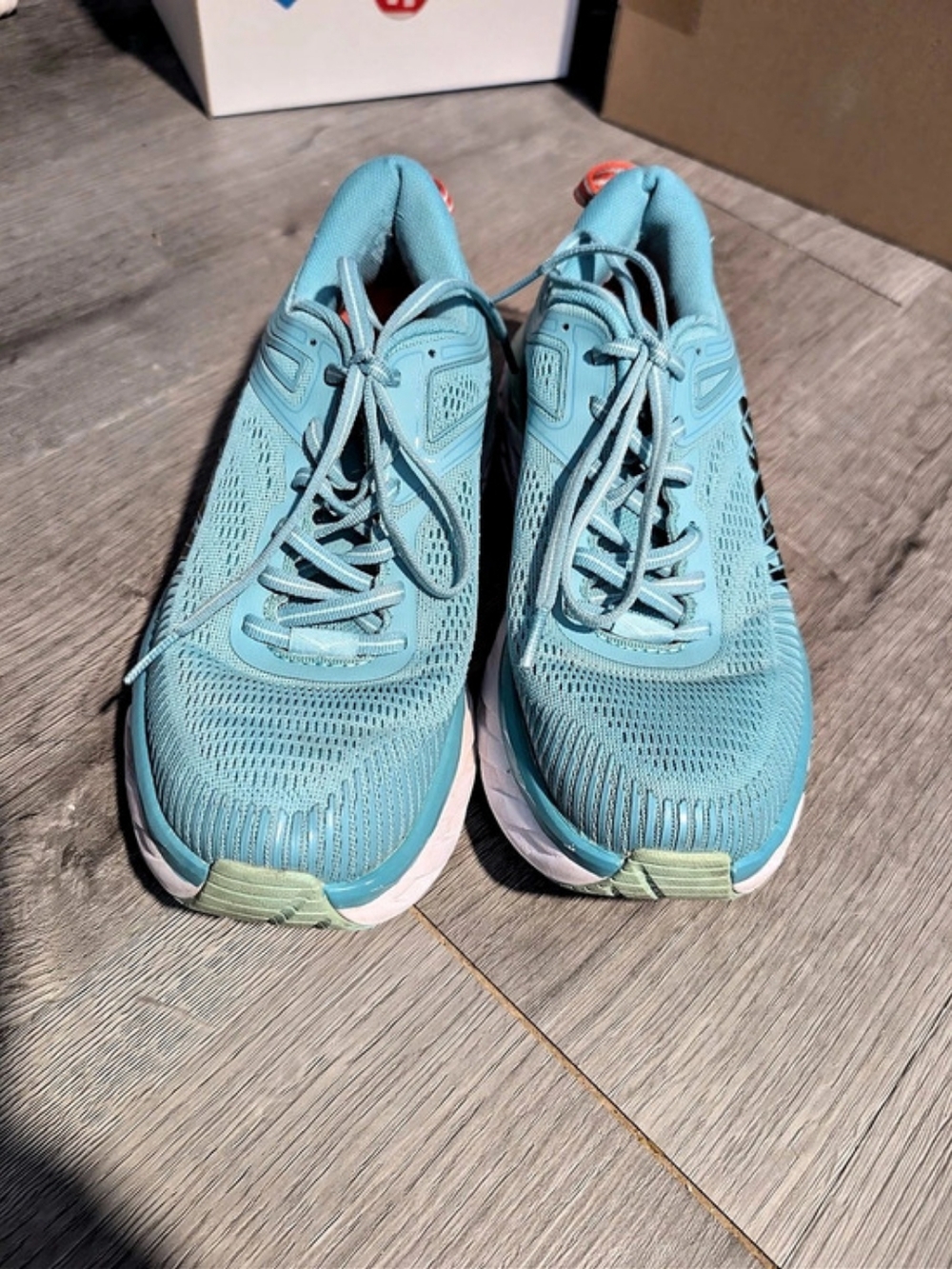 Hoka One Bondi 7 Women's Athletic Shoes US 7 Blue Green